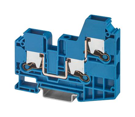 PHOENIX CONTACT 1329605 DIN Rail Mount Terminal Block, 3 Ways, 14 AWG, 6 AWG, 10 mm&sup2;, Push-X, 57 A