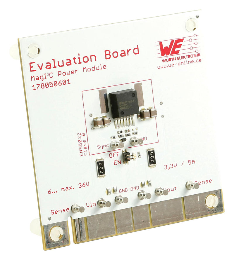 Wurth Elektronik 178050601 178050601 Evaluation Board for MagI&Acirc;&sup3;C Power Module Variable Step Down Regulator 5A