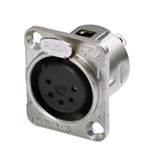 Rean RC5FDL RC5FDL XLR Connector 5 Contacts Receptacle Panel Mount Tin Plated Zinc Body