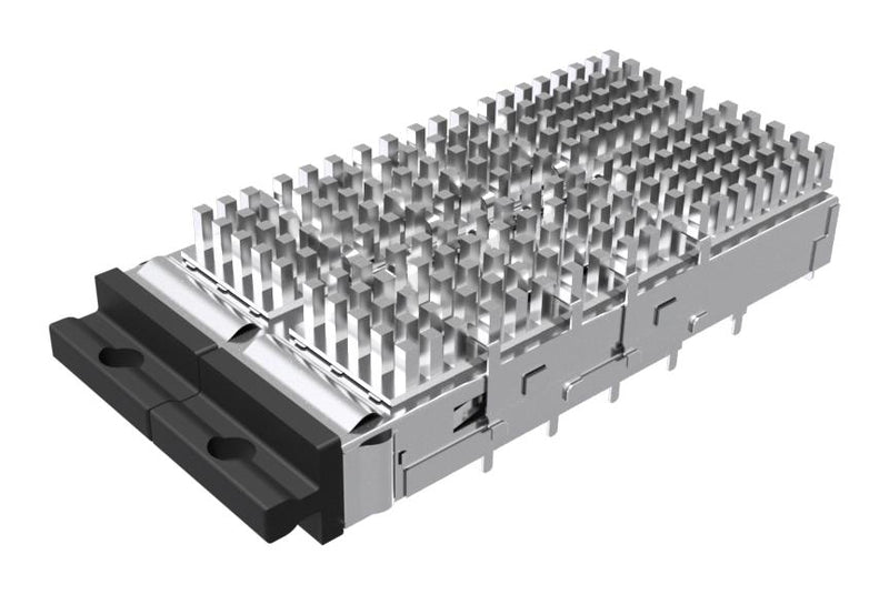 Amphenol Communications Solutions UE36C2620005B32 UE36C2620005B32 Cage QSFP-DD 1 x 2 (Ganged) With Heat Sink Without Light Pipe Press-Fit