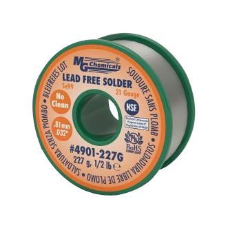 MG Chemicals 4901-454G 4901-454G Solder Wire No Clean Lead Free 99.3/0.7 Sn/Cu 0.81mm External Dia 454g 4901 Series