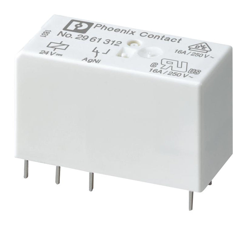 PHOENIX CONTACT 2961312 General Purpose Relay, REL-MR Series, Power, Non Latching, SPDT, 24 VDC, 16 A GTIN UPC EAN: 4017918187576 REL-MR- 24DC/21HC