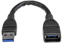 STARTECH USB3EXT6INBK USB Cable, Type A Plug to Type A Receptacle, 150 mm, 6 ", USB 3.0, Black GTIN UPC EAN: 0065030855570