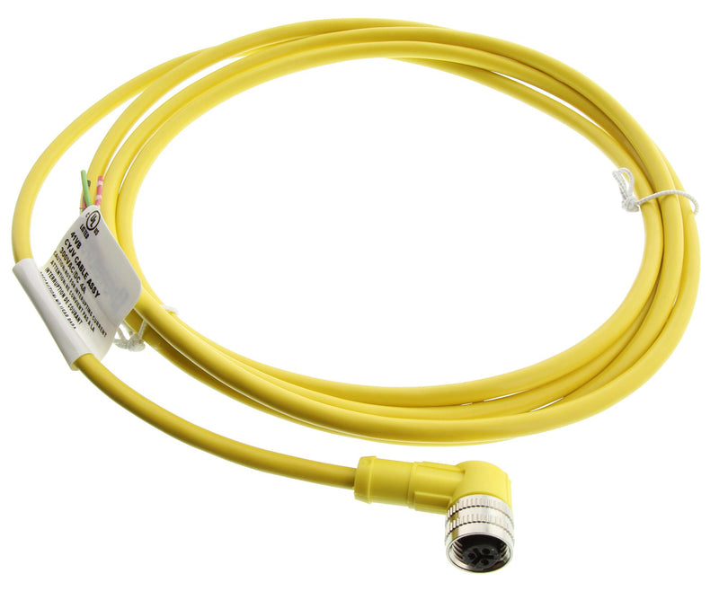 PEPPERL+FUCHS V12-W-YE2M-PVC SENSORCORD, 1/2"-20 RCPT/FREE END, 6.6