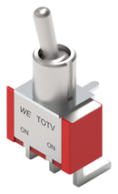 WURTH ELEKTRONIK 4.72121E+11 Toggle Switch, On-On, SPDT, Non Illuminated, WS-TOTV Series, Through Hole, 1 A