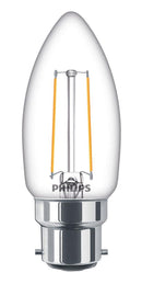 PHILIPS LIGHTING 9.29002E+11 LED Light Bulb, Clear Candle, BC / B22 / B22d / BA22 / BA22d, Warm White, 2700 K, Non-Dimmable GTIN UPC EAN: 8719514347243