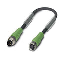 PHOENIX CONTACT SAC-4P-M 8MS/0,3-PUR/M 8FS Sensor Cable, M8 Plug, M8 Receptacle, 4 Positions, 300 mm, 11.8 " 1682142