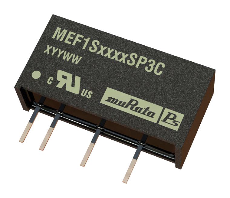 Murata Power Solutions MEF1S0505SP3C MEF1S0505SP3C Isolated Through Hole DC/DC Converter 3.5kV Isolation ITE 1:1 1 W Output 5 V 200 mA