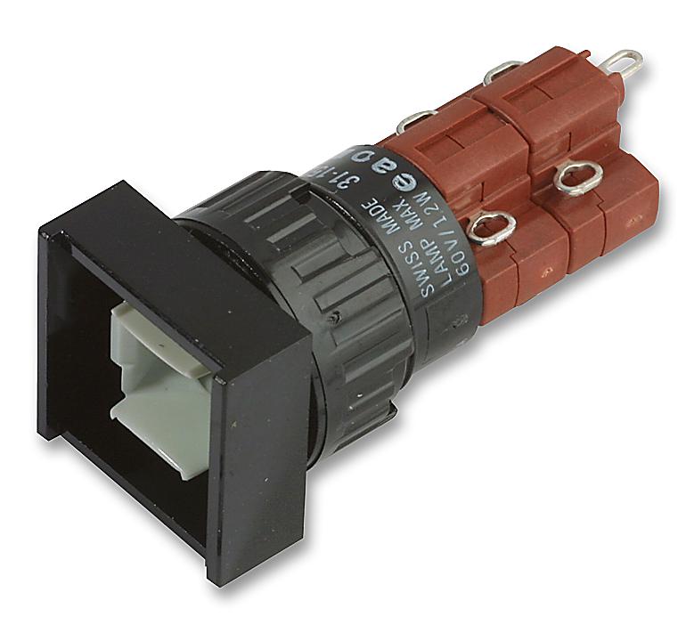 EAO 31-152.0252 Pushbutton Switch, 31, 16 mm, DPST-NO, DPST-NC, Momentary, Square