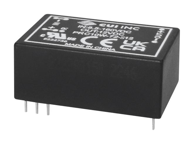 CUI PRC10W-72-D12 PRC10W-72-D12 Isolated Through Hole DC/DC Converter ITE &amp; Railway 18:1 10 W 2 Output 12 V 416 mA