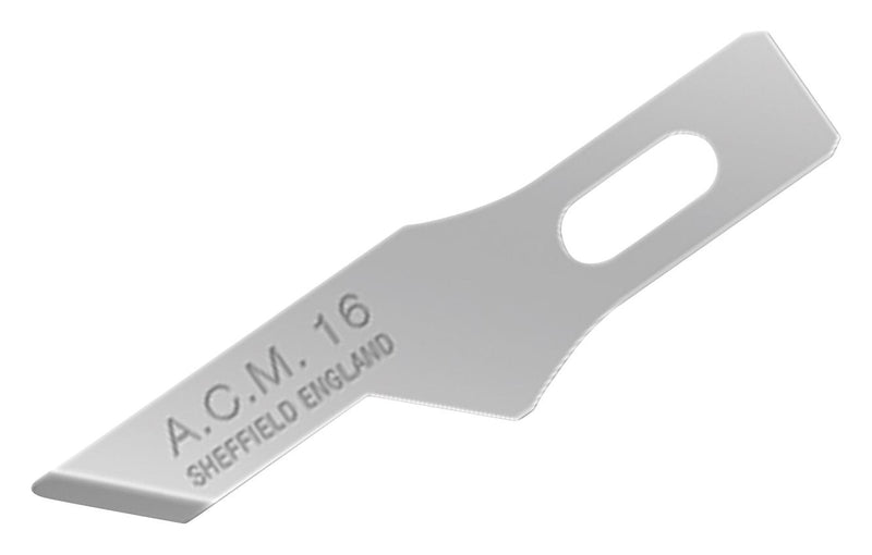 SWANN-MORTON 9316 Swann Morton Blades ACM16, Carbon Steel, Handle 1, Pack of 5