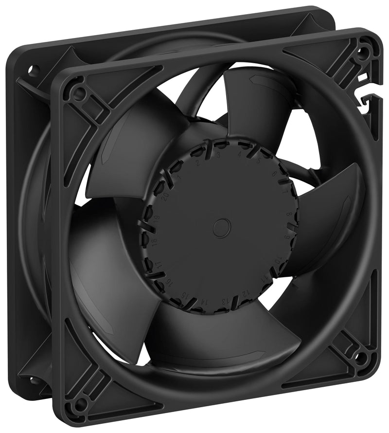 EBM-PAPST AF120-00144 48V P/2 6.500 DC Axial Fan, 48 V, Square, 120 mm, 38.15 mm, Ball Bearing, 203 CFM AF120-00144 48V P/2 6.500