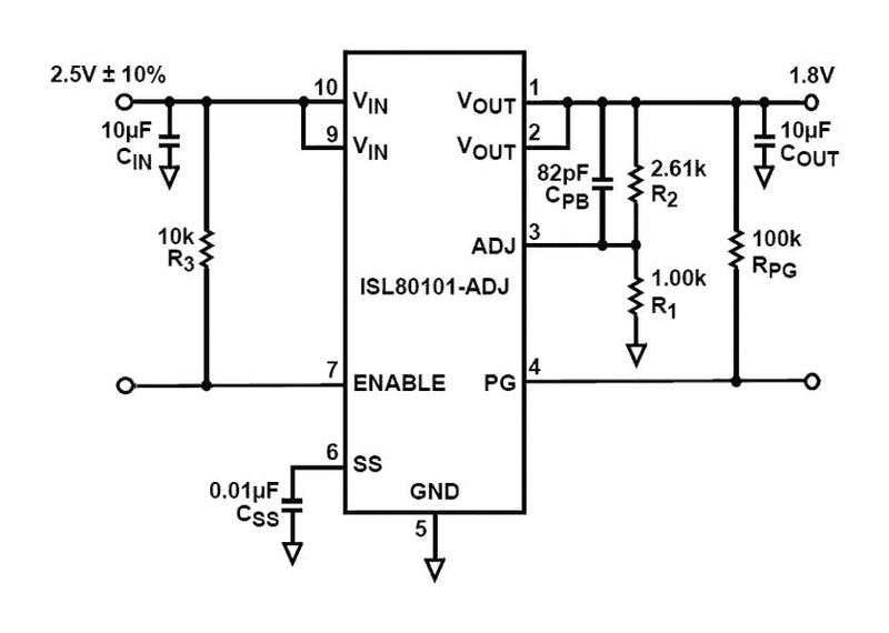 Renesas ISL80101IRAJZ-T ISL80101IRAJZ-T LDO Regulator Adjustable 0.8 to 5V DFN-10