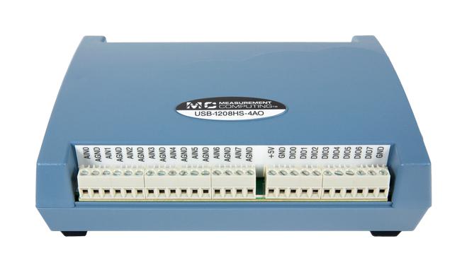 DIGILENT MCC USB-1208HS-4AO Data Acquisition Unit, 8 Channels, 1 MSPS, 5 V, 2 MHz, 35.56 mm