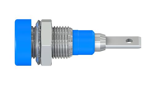 STAUBLI 23.0030-23 Banana Test Connector, 2mm, Jack, Panel Mount, 10 A, 60 VDC, Blue