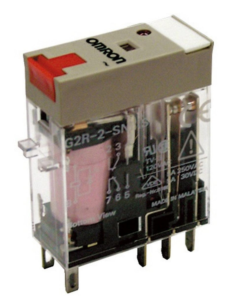 OMRON INDUSTRIAL AUTOMATION G2R-2-SNI AC12(S) Power Relay, DPDT, 12 VAC, 5 A, G2R Series, Socket, Non Latching