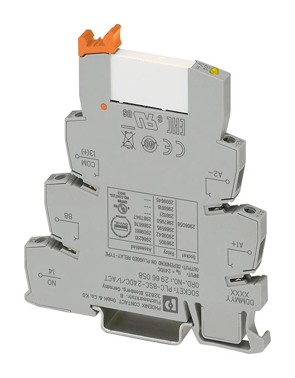 PHOENIX CONTACT 2966210 General Purpose Relay, PLC Series, Interface, Non Latching, SPST-NO, 24 VDC, 6 A GTIN UPC EAN: 4017918130671 PLC-RSC- 24DC/ 1/ACT