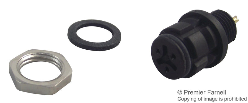 BINDER 99-9208-00-03 Circular Connector, 620 Series, Panel Mount Receptacle, 3 Contacts, Solder Socket