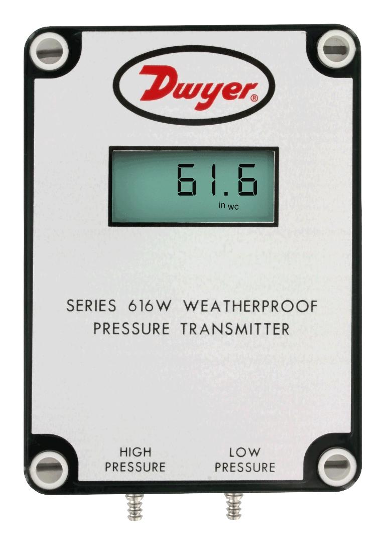 DWYER 616W-2-LCD. PRESSURE TRANSMITTER, DIFF, 6INCH-H2O