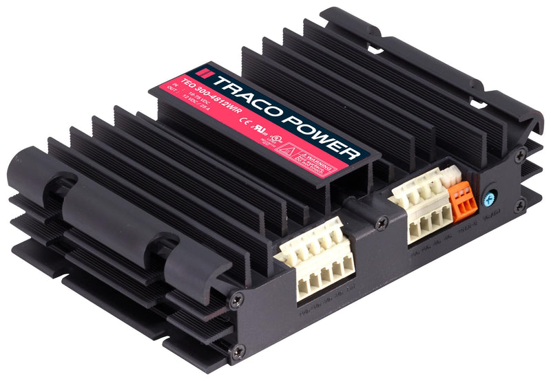 TRACO POWER TEQ 300-4815WIR Isolated Chassis Mount DC/DC Converter, Railway, 4:1, 300 W, 1 Output, 24 V, 12.5 A