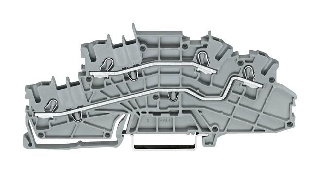 WAGO 2003-6642 DIN Rail Mount Terminal Block, Installation, 4 Ways, 22 AWG, 12 AWG, 2.5 mm&sup2;, Push In, 24 A