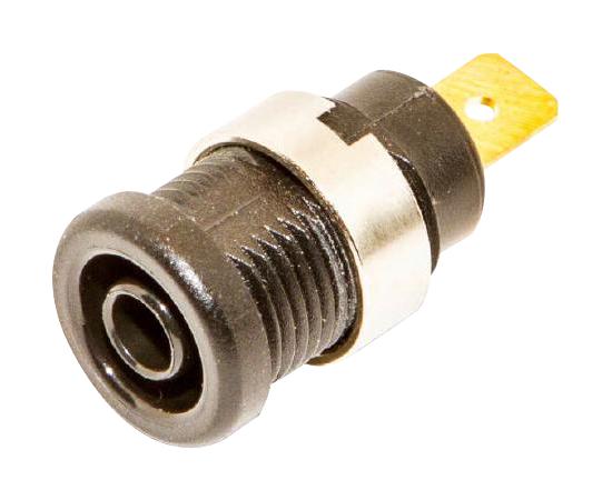 Mueller Electric BU-P72913-0 BU-P72913-0 Banana Test Connector Jack Panel Mount 36 A 1 kV Gold Plated Contacts Black