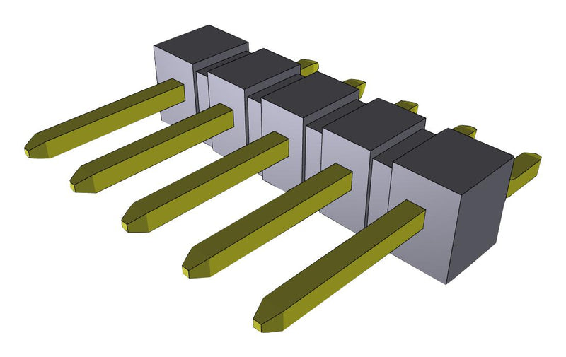 SAMTEC TSM-106-01-L-SH-A-P-TR Pin Header, Board-to-Board, 2.54 mm, 1 Rows, 6 Contacts, Surface Mount Right Angle, TSM Series