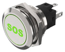 EAO 82-6151.1AA4.B015 Vandal Resistant Switch, SOS, 82 Series, 22 mm, SPDT, Momentary, Round Flat Flush, Natural