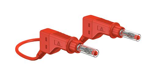 Staubli 66.9408-100-22 66.9408-100-22 Banana Test Lead 4mm Stackable Plug 3.3 ft 1 m Red 32 A