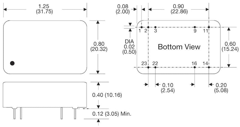 XP POWER JTF1524S12 Isolated Through Hole DC/DC Converter, 4:1 Input, ITE, 4:1, 15 W, 1 Output, 12 V, 1.25 A