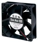 SANYO DENKI 9G1224M401 DC Axial Fan, 24 V, Square, 120 mm, 25 mm, Ball Bearing, 59 CFM