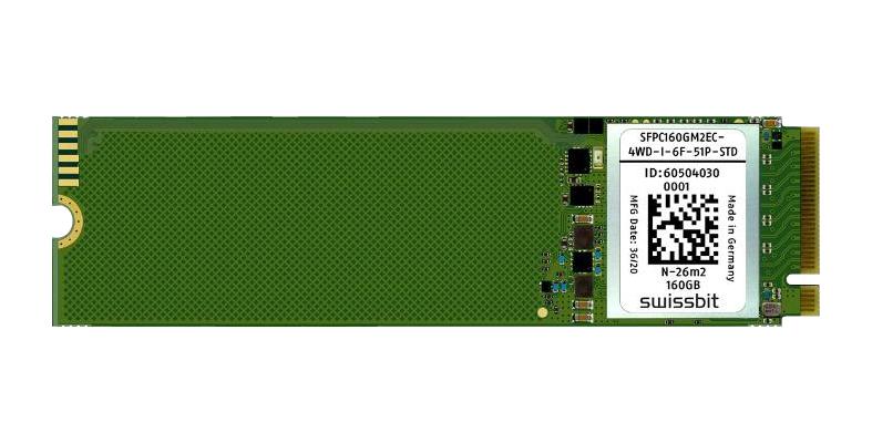 Swissbit SFPC160GM2EC4WD-I-6F-51P-STD SFPC160GM2EC4WD-I-6F-51P-STD SSD Internal M.2 2280 Pcie 160 GB 3D TLC Nand AES 256-bit