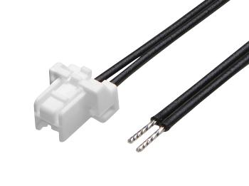 MOLEX 221959-1023 Cable Assembly, CLIK-Mate Receptacle to Free End, 2 Ways, 2 mm, 1 Row, 300 mm, 11.8 "