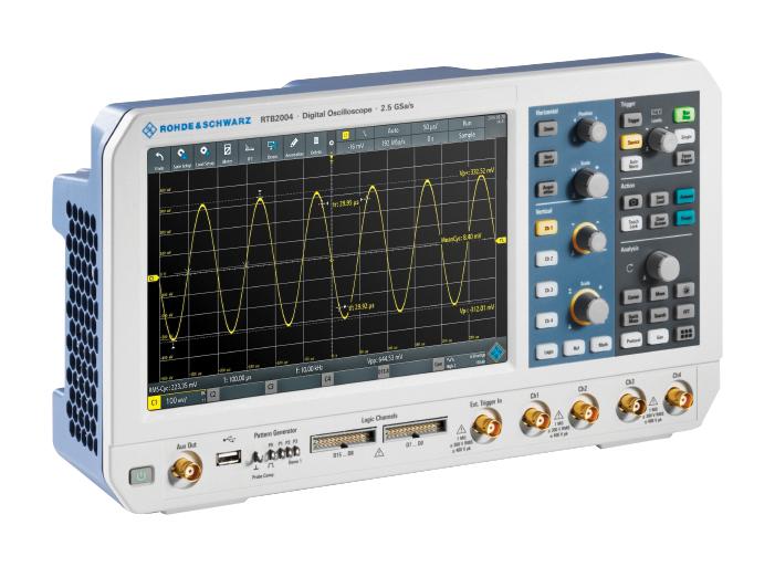 Rohde &amp; Schwarz RTB2004 + RTB-B241 RTB-B1 (RTB2K-104M) RTB2004 (RTB2K-104M) MSO / MDO Oscilloscope RTB2000 4+16 Channel 100 MHz 1.25 Gsps 10 Mpts 3.5 ns