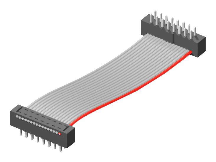 SAMTEC TCMD-20-T-06.00-01 Ribbon Cable, IDC Plug to IDC Receptacle, 40 Ways, 6 ", 152.4 mm, 2 mm, Tiger Eye TCMD