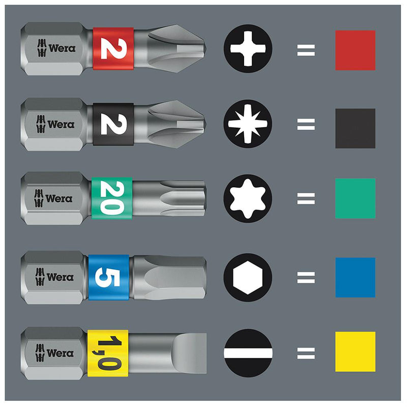 WERA 05057680001 Bit Set, Universal Holder, Bit Check, Hex, Impact, 11 Piece GTIN UPC EAN: 4013288156785