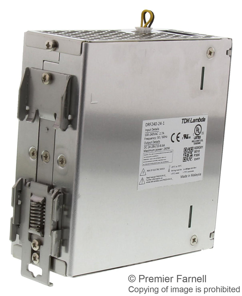 TDK-LAMBDA DRF240-24-1. POWER SUPPLY, AC-DC, 24V, 10A