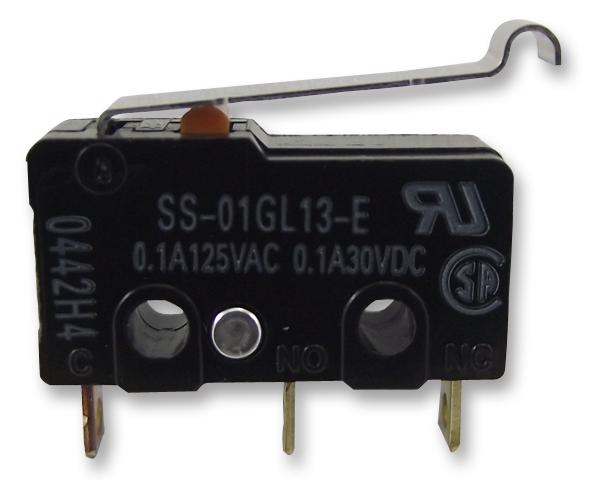 Omron SS-01GL13-E SS-01GL13-E Microswitch Subminiature Simulated Roller Lever Spdt Solder 100 mA 30 VDC