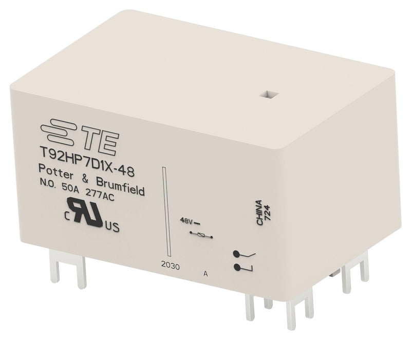 POTTER&amp;BRUMFIELD - TE Connectivity 6-1423008-9 6-1423008-9 Power Relay DPST-NO 48 VDC 50 A T92H Series Through Hole Non Latching