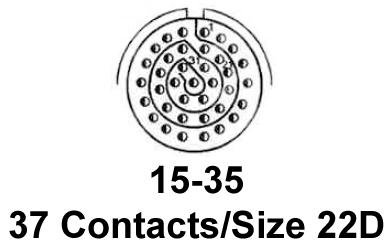 Amphenol Aerospace D38999/24FD35PN D38999/24FD35PN JAM NUT Connector Receptacle Size 15 37 Position Panel New