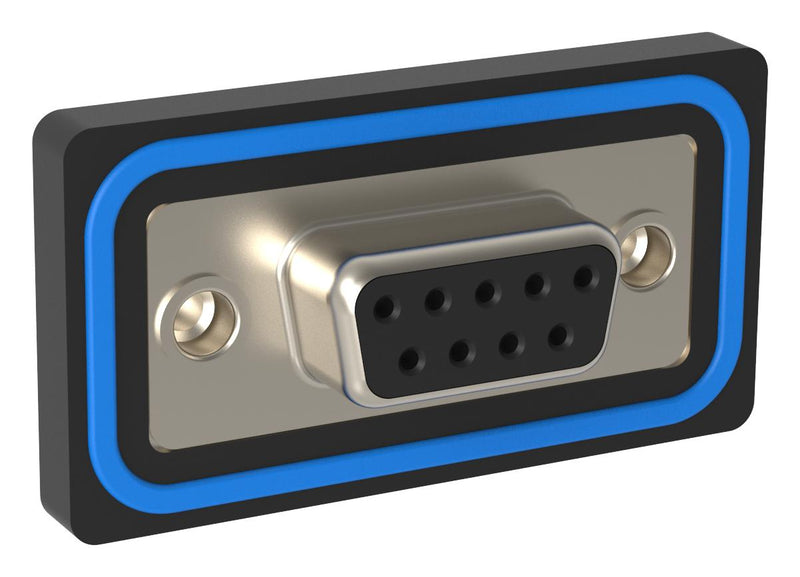 AMPHENOL COMMUNICATIONS SOLUTIONS L17ED09S10 D Sub Connector, Standard, Receptacle, 17ED Series, 9 Contacts, DE, Solder