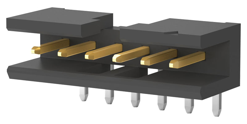 TE CONNECTIVITY 2MM-HSD-S06-HT-02-H-TB Pin Header, Board-to-Board, 2 mm, 1 Rows, 6 Contacts, Through Hole Right Angle, 2MM-HSD Series