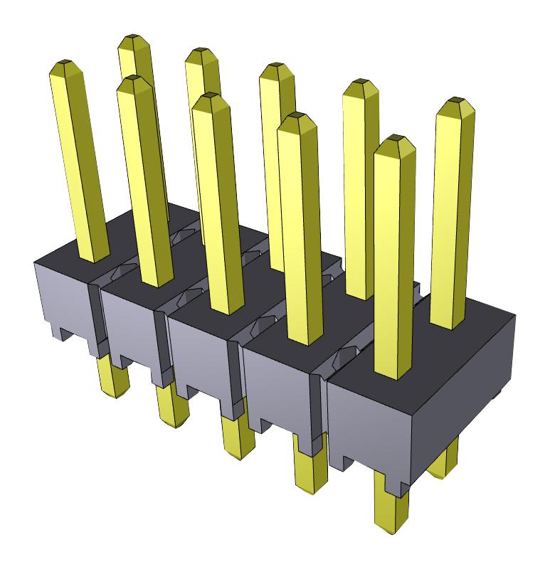 Samtec HTSW-105-07-L-D HTSW-105-07-L-D Pin Header Board-to-Board 2.54 mm 2 Rows 10 Contacts Through Hole Htsw