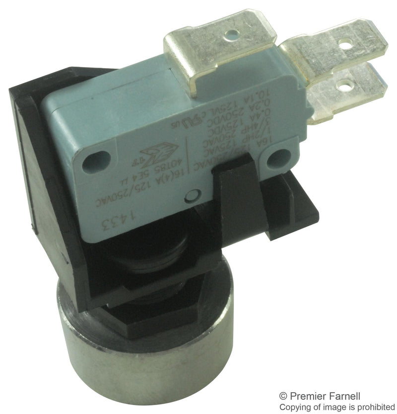 Arcolectric (BULGIN LIMITED) C0911KBAAJ C0911KBAAJ Industrial Pushbutton Switch 0900 Series 12.7 mm Spdt On-(On) Round Black