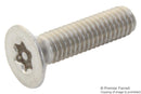 TR FASTENINGS M3 12 M4A2MC S50 CSK T10 Security Screw, Security, Tamperproof, Stainless Steel A2, Flat / Countersunk Hex Socket, 12 mm, M3