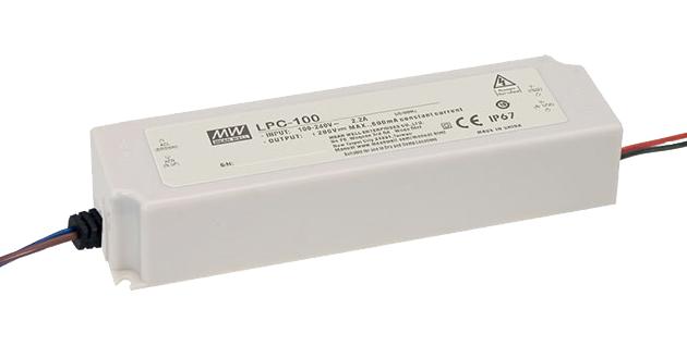 MEAN WELL LPC-100-350 LED Driver, ITE & LED Lighting, 100.1 W, 286 V, 350 mA, Constant Current, 90 VAC