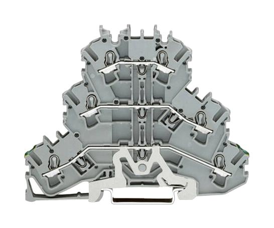 WAGO 2002-3227 DIN Rail Mount Terminal Block, 6 Ways, 22 AWG, 12 AWG, 2.5 mm&sup2;, Push In, 24 A