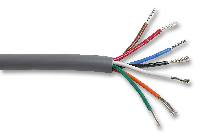 ALPHA WIRE 1896/7C SL005 Multicore Cable, Control, Unscreened, 7 Core, 20 AWG, 0.51 mm&sup2;, 100 ft, 30.5 m