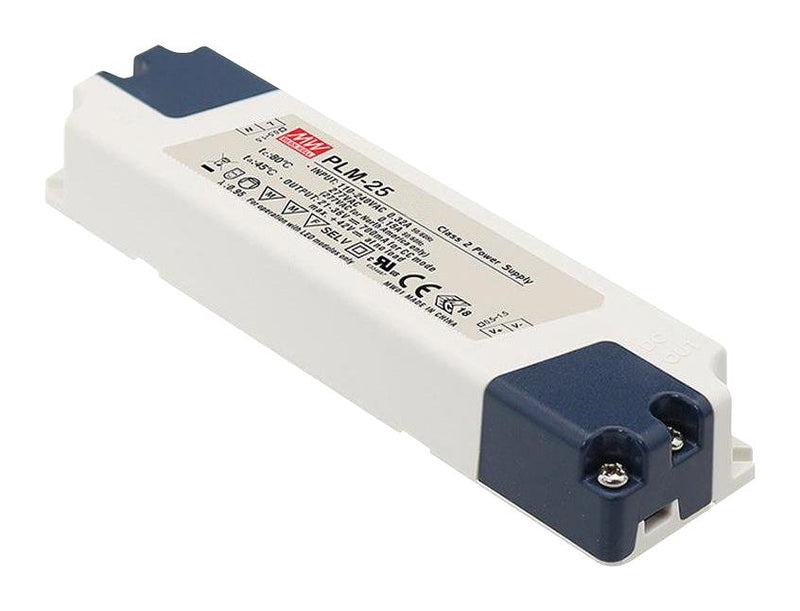 MEAN WELL PLM-25-1050 LED Driver, LED Lighting, 25.2 W, 24 V, 1.05 A, Constant Current, 110 VAC