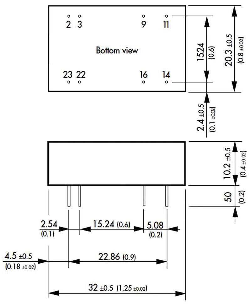 Traco Power TEL 5-1210 TEL 5-1210 Isolated Through Hole DC/DC Converter ITE 2:1 5 W 1 Output 3.3 V 1.2 A